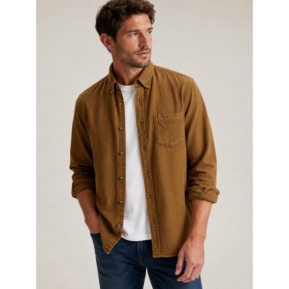 Banana Republic Brown Cotton Button Down Shirt - Standard Fit - Size L - Picture 2 of 7
